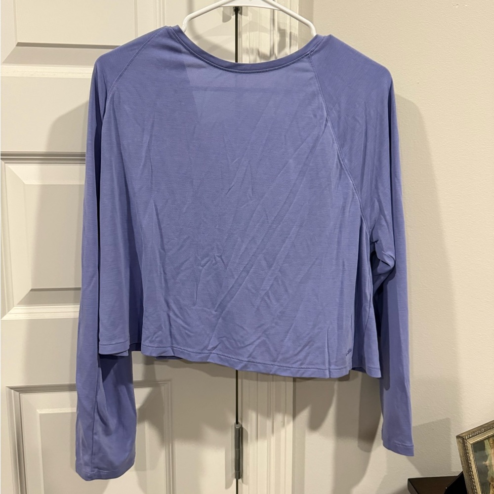 Victoria Secret Lavender Long Sleeve active top with back cutout